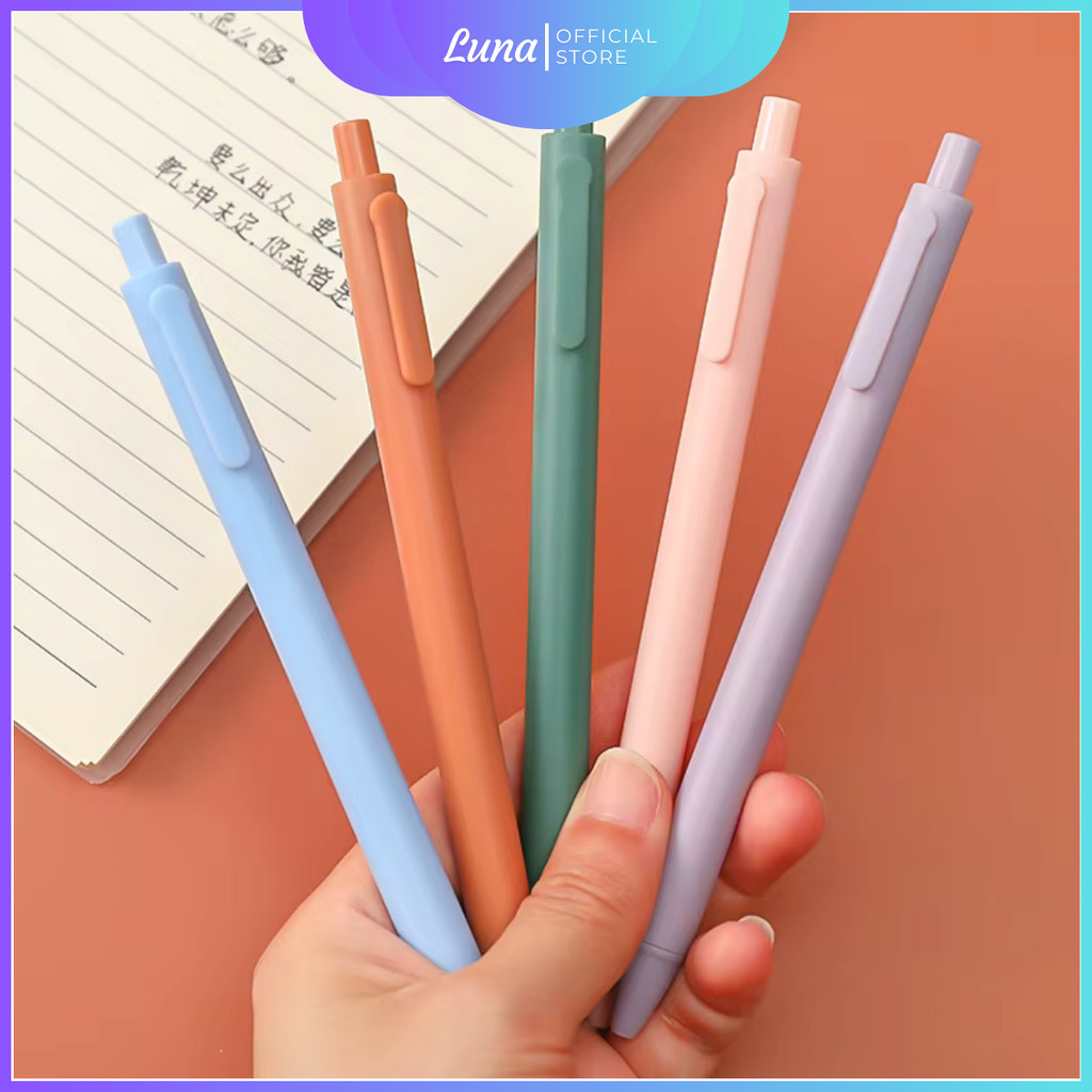 

Pulpen 0.5mm Macaron Gel Pen Pulpen Pena Gel Black Ink Macaron Color