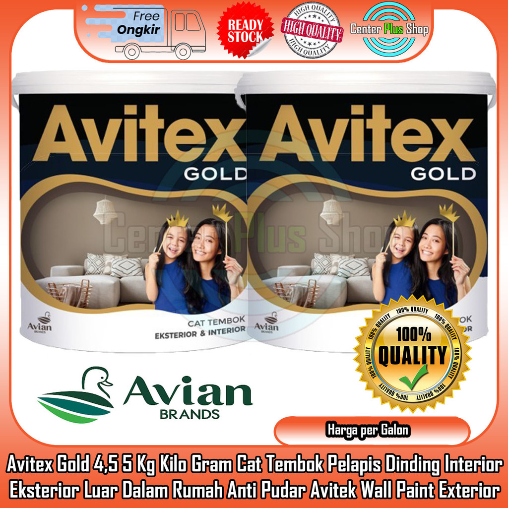 Avitex Gold 5 Kg Avian Brands Cat Tembok Pelapis Dinding Kental Luar Dalam Interior Eksterior Exteri