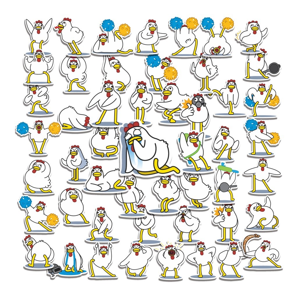 

COD 50 Pcs Stiker Ayam Chicken Lucu Anti Air Untuk Dekorasi Notebook Sepeda Skateboard Handphone