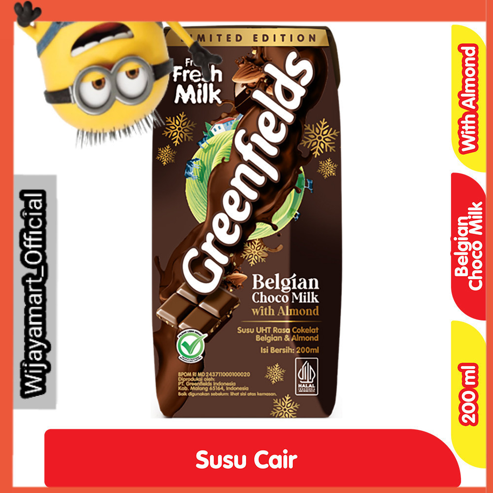

Greenfields Susu UHT Rasa Belgian Chocolate with Almond Kotak 200 ml