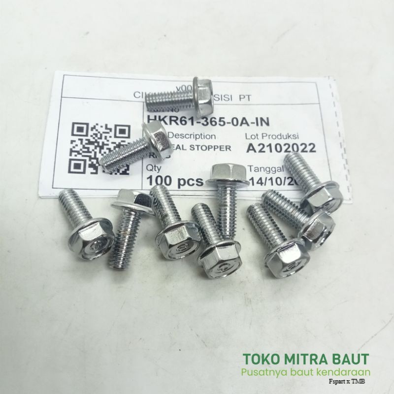 Bolt Flange M8×20 Chrome Krum M6X16 Baut 12 Panjang 2 Cm Baut 10 Panjang 16 Cm Original Universal