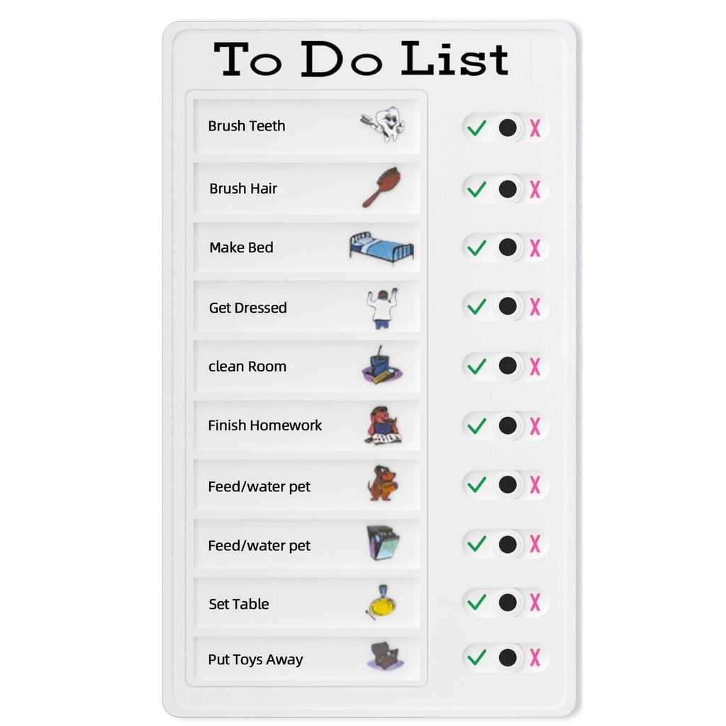 

Reusable My Chores Checklist Daily Planner Memo Plastic Board Chore Chart Responsibility Behavior for Kid Self-discipline Card