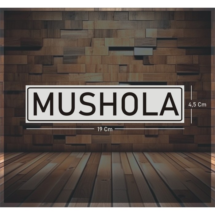 

Sticker Tulisan MUSHOLA Abu-abu 19x5cm