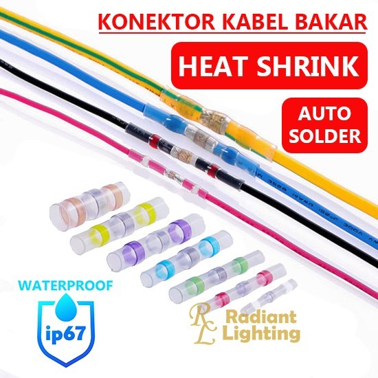 

Konektor Penyambung Kabel Bakar Heat Shrink Solder Tube Isolasi Transparan Waterproof