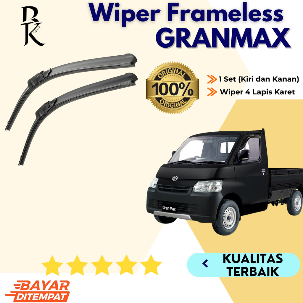[BISA COD] Wiper Mobil Pick Up Gran Max Sapuan Kaca Mobil Model Frameless Banana Karet 1 Set Ori Var