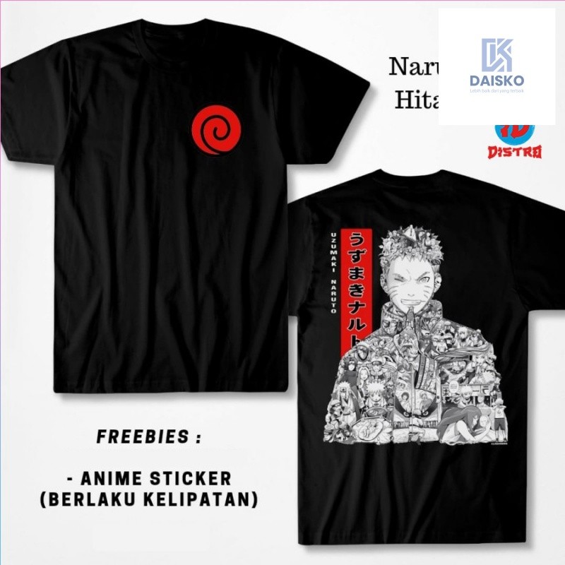 Kaos Anime Naruto Story Hitam Putih -DAISKO
