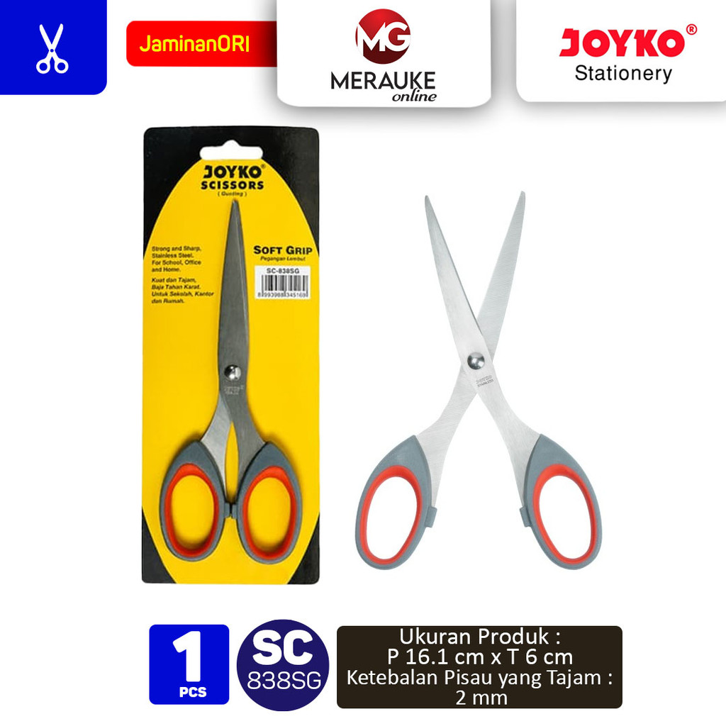 

Joyko Gunting Scissors Soft Grip SC-838SG