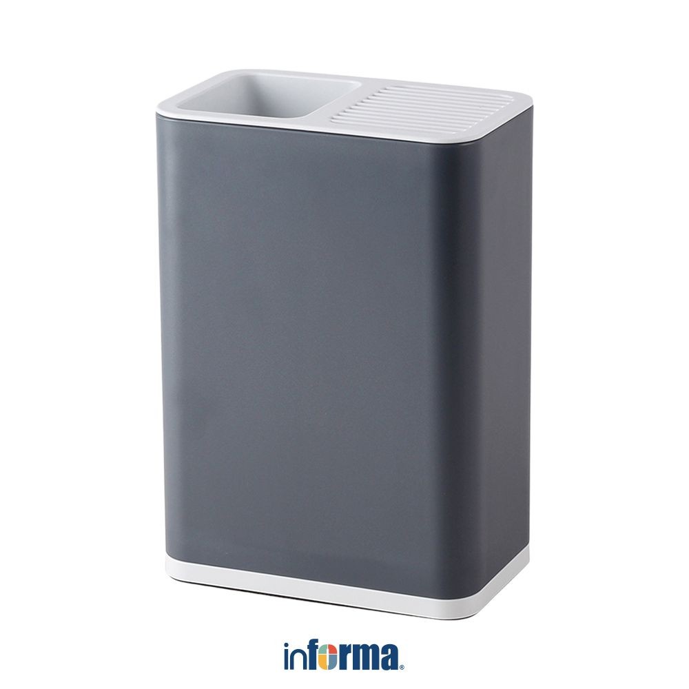 Informa Sall Tempat Peralatan Masak Dengan Blok Penyimpanan - Abu-Abu Kitchen Organizer Cutlery Stor