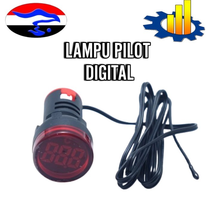 PILOT LAMPU DIGITAL THERMOMETER BULAT MERAH