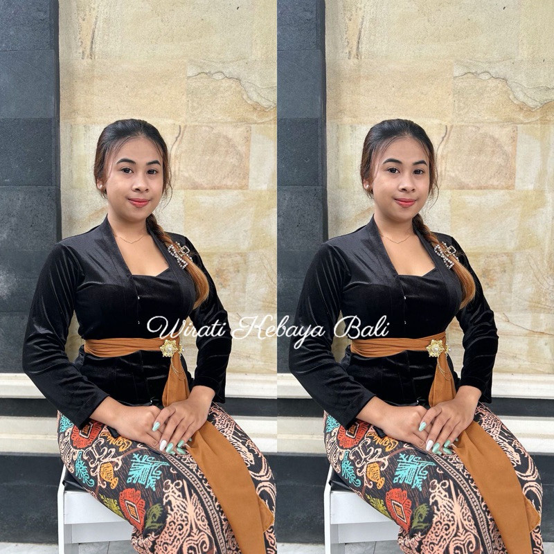 Baju Kebaya Kutu Baru Polos Velvet Bludru Strait (Kebaya Saja)