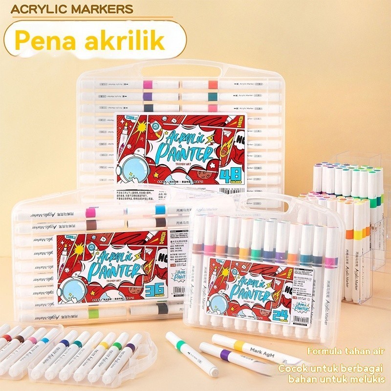 

SARAYA Spidol Warna Warni Marker Set Sketch Marker 2 Tip Touch Marker 12/24/36/48 Warna Paint Marker DIY Painting