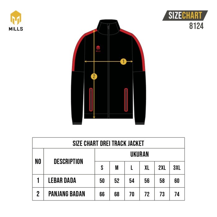 MILLS Jaket Olahraga Drei Track Jacket 8124 - Off White, XXL