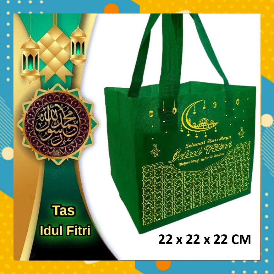 

Tas Hampers Lebaran 22x22cm Idul Fitri Goodie Bag Kado Hadiah Bag Kue Cake Spunbond Bingkisan Anak GL21TGAL
