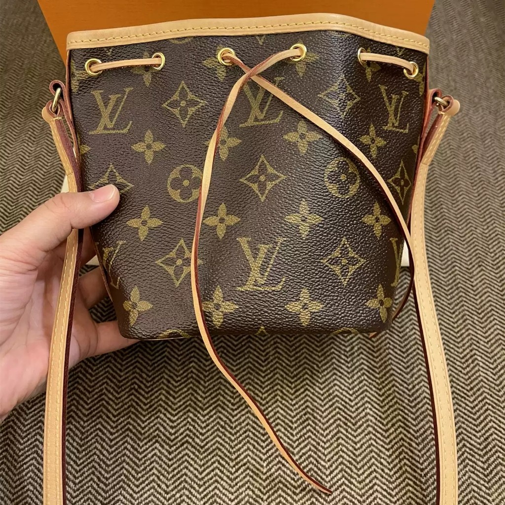 【bekas asli】（ M41346）Louis Vuitton NANO NOE tas ember kecil presbiopi/tas bahu serut/tas selempang/t