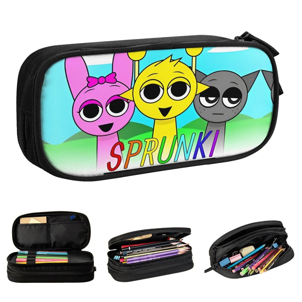 

Sprunki Poster Simon Pinki Gray Pencil Cases Game Pencil Box Pen Holder for Student Storage Bag School Supplies Gift Stationery