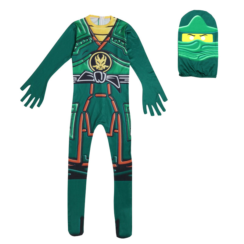 Superhero Ninja Kids Jumpsuits Zentai Halloween Costumes for Kids Samurai Knight Cosplay Anime Carni