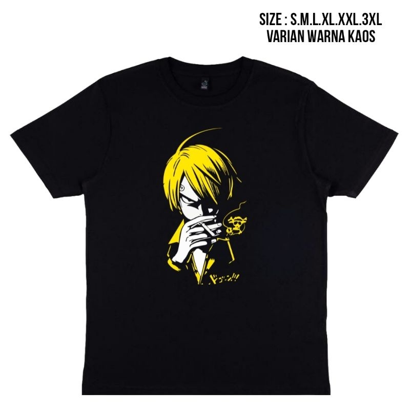 kaos anime one piece SANJI  vector kuning