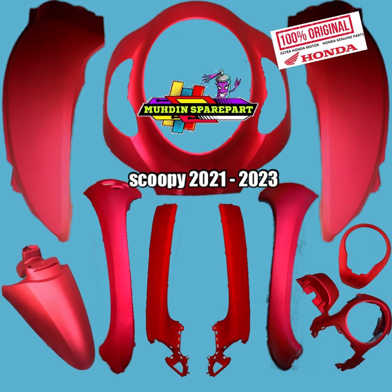 Full set body halus merah doff scoopy new prestige K2F 2021-2022-2023 original