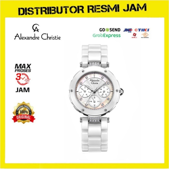 Jam Tangan Wanita Alexandre Christie AC2439BFB AC 2439 BFB White