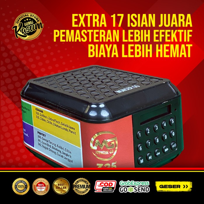 Terlaris ✨-Speaker Moncer Go Isi 325 + 17 Isian Suara Pemasteran Burung - Paket Moncer Go