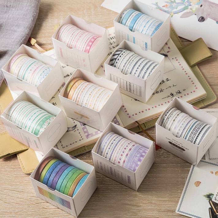 

Washi Tape Diy Scrapbook Aestethic / Selotip deco Motif abstract isi (10 ROLL)