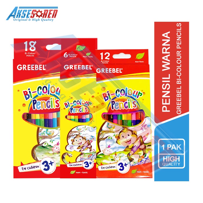 

Aksesoren Pensil Warna Bolak Balik Greebel Bi-colour Pencils / Pengsil Warna Warni / Alat Lukis Menggambar