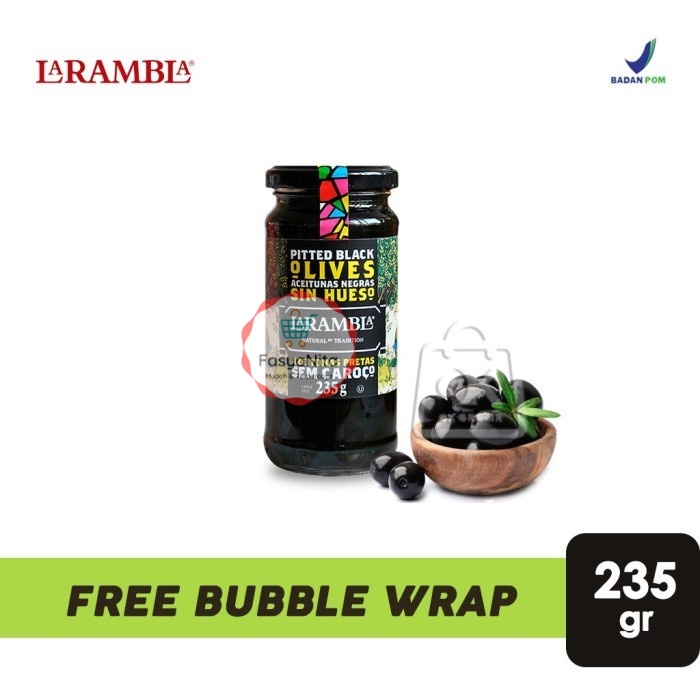 

BUAH ZAITUN SPANYOL La Rambla / Pitted Black & Green Olives ( 235gr ) - Pitted Black - FasyAnita Mart Denpasar
