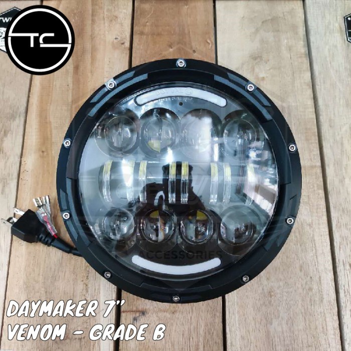 Daymaker Spider Venom 7 Inchi Lampu LED Motor Jeep Wrangler Rubicon