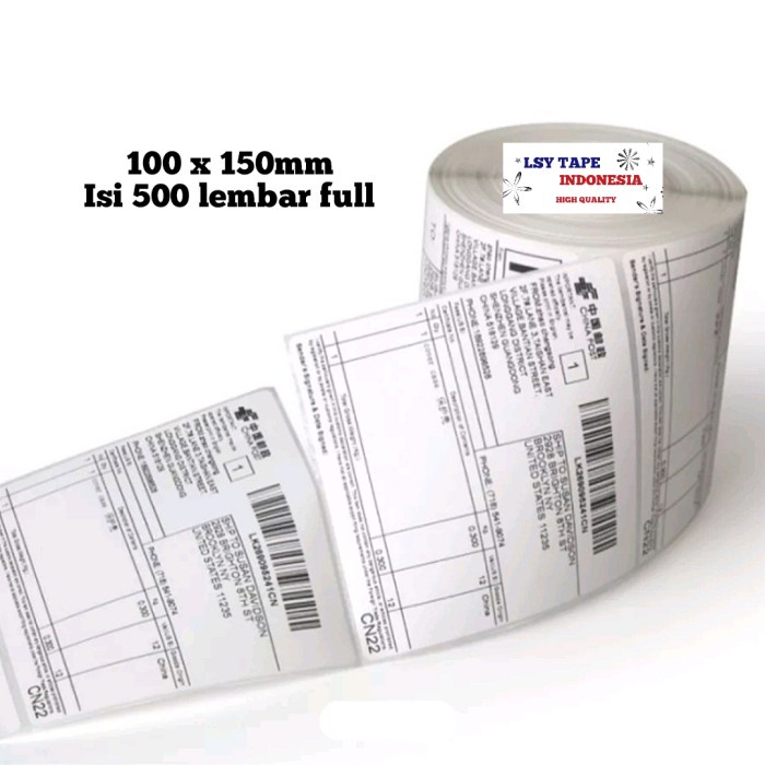 

kertas thermal label barcode 100 x 150 mm A6 isi 500 lembar SS27