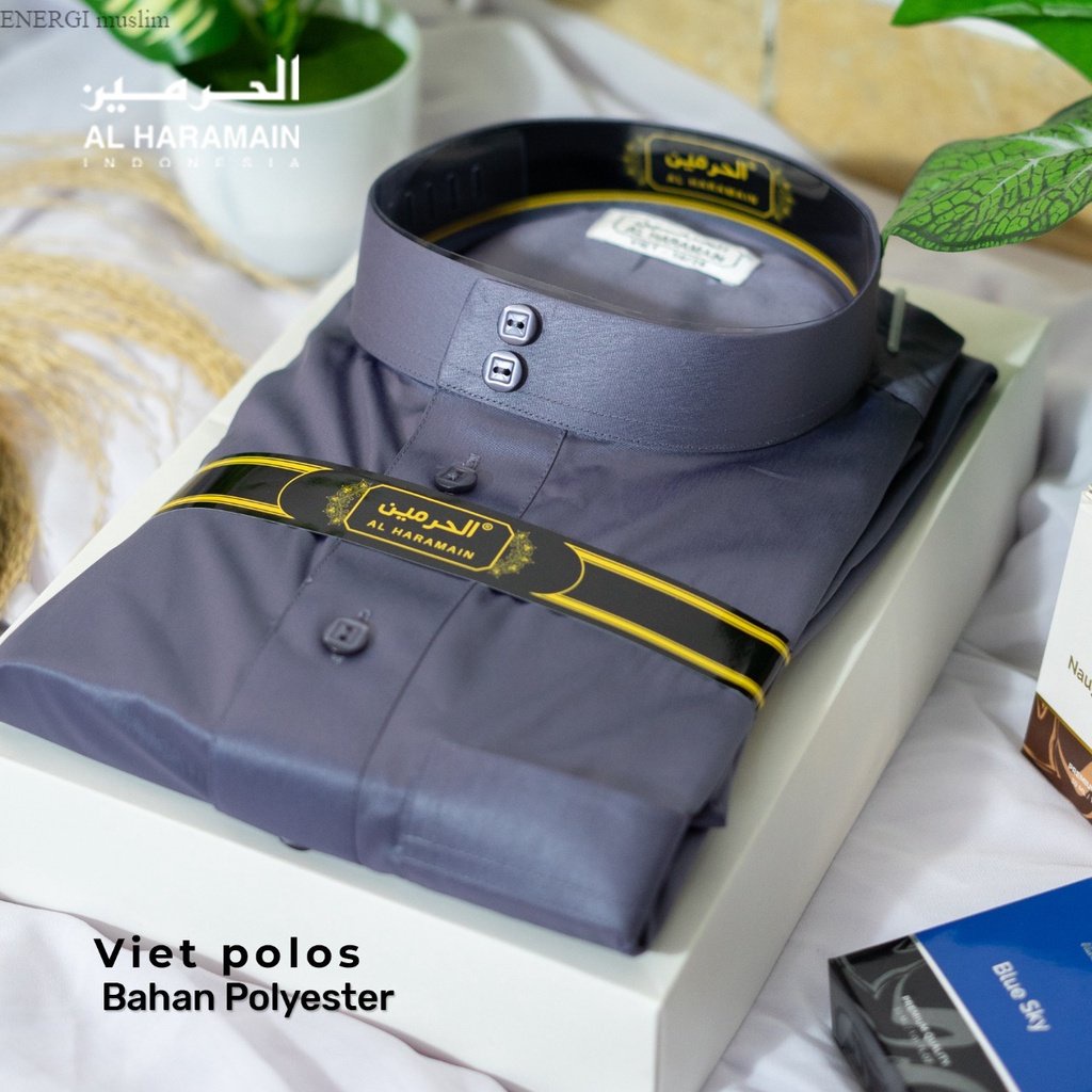 ep AL Haramain Jubah / Gamis Pria Dewasa Viet | Denim | Biru Keabuan | Biru telur Asin ep