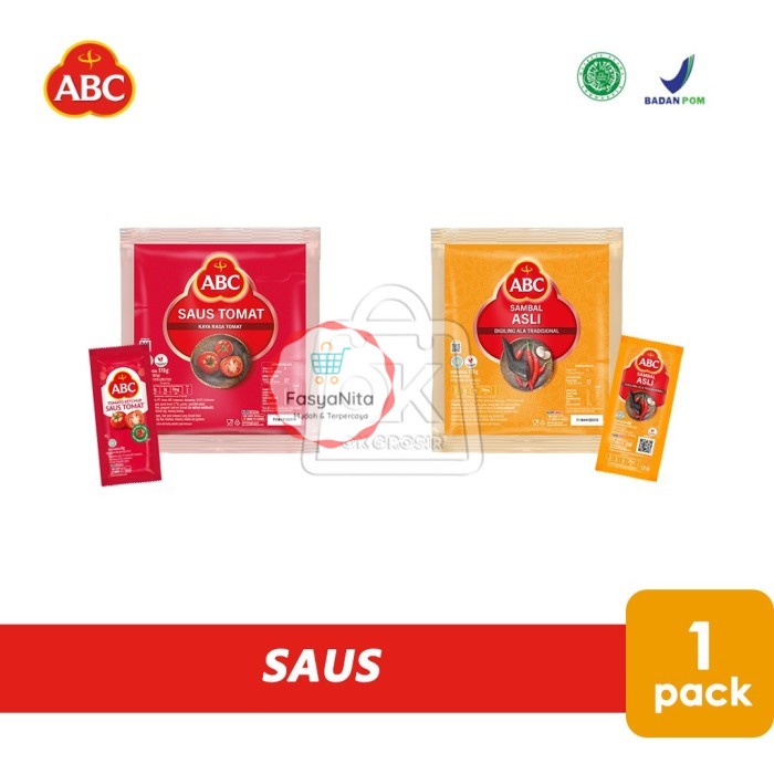 

ABC Saus Tomat / Sambal Asli (1 Pack isi 22sachet) - Tomat - FasyAnita Mart Denpasar