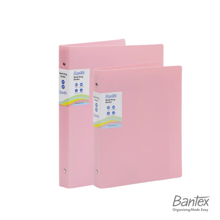 

Bantex A5 Trendy Multi Ring Binder 20 Hole Musky Pink 3124 74