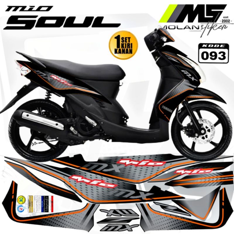 Decal Sticker Striping Variasi Mio Soul Karbu 2006-2012 -Mio Soul 115 - Mio Soul Lama/Old - Mio Soul