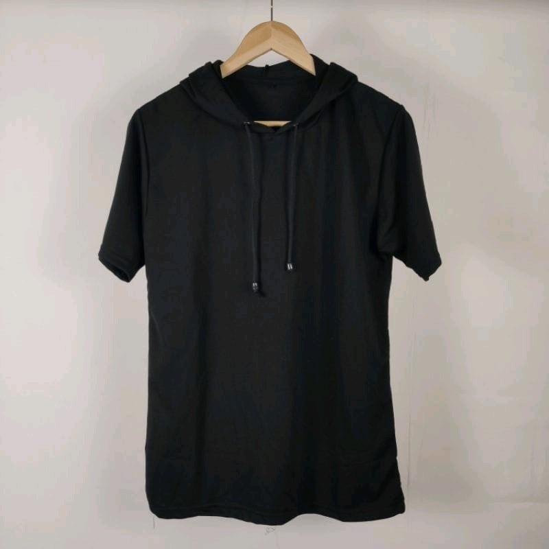 kaos hoodie Kupluk pendek / hoodie pendek Murah Polos / hoodie pendek Korean Style /  Kupluk Pria Or