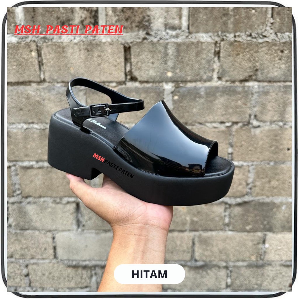 BALANCE  2321/Sandal Wedges Tali Gesper Karet Jelly Wanita Tinggi 7 CM