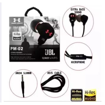 BUY 1 GET 1 Headset BIG BASS PM-02 SUPER BASS SUARA JERNIH Earphone stereo handsfree henset earphone earplug