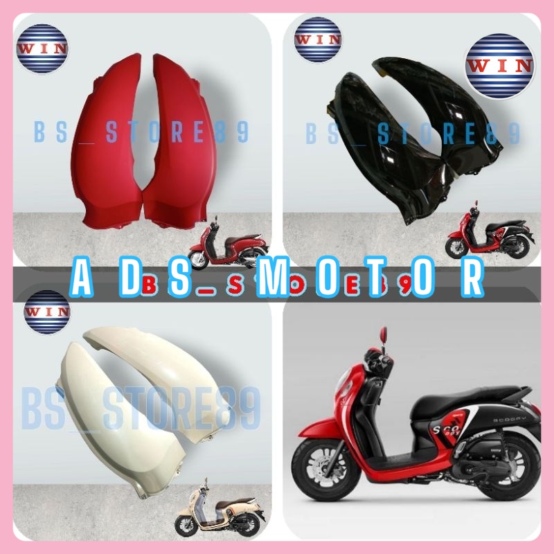 COVER BODY SCOOPY NEW LED 2021 2022 2023 K2F HITAM GLOSSY MERAHDOFF KREM | BODY BELAKANG HONDA SCOOP