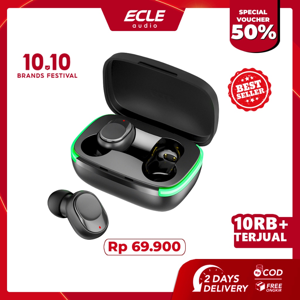 COD ECLE TWS Y60 Music Earphone Bluetooth Headset Smart Noise Reduction True Wireless HiFi Stereo