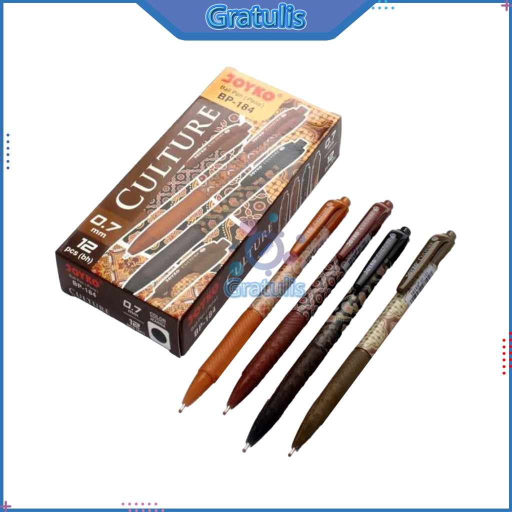 

PULPEN BATIK JOYKO CULTURE [BP-184/12 PCS] / BALLPOINT PENA PEN [0.7 MM/1 PACK]