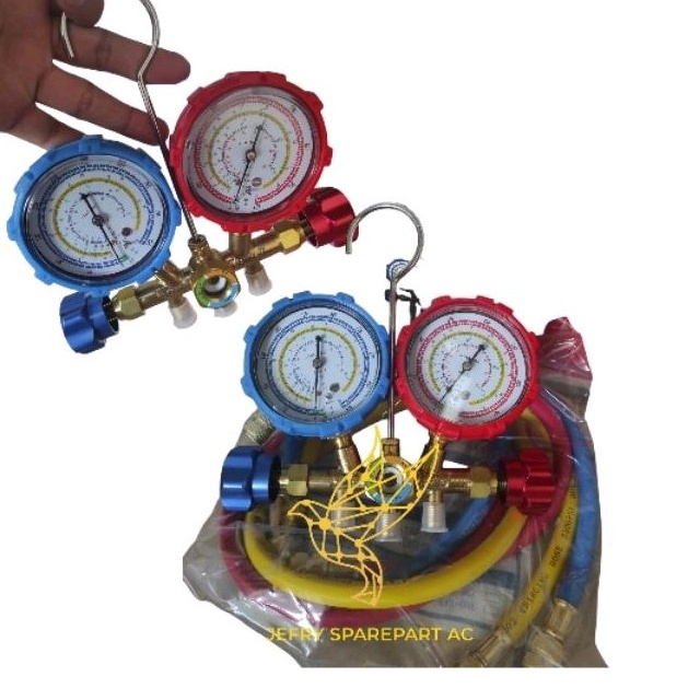 Testing Manifold Double Multi R134 AC Double Manifold Paket Lengkap AC Mobil Alat Manifold Double Ma