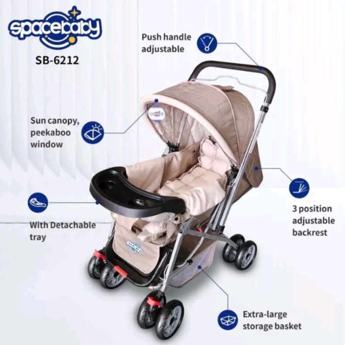 Stroller Space baby SB6212 size XL 3 posisi