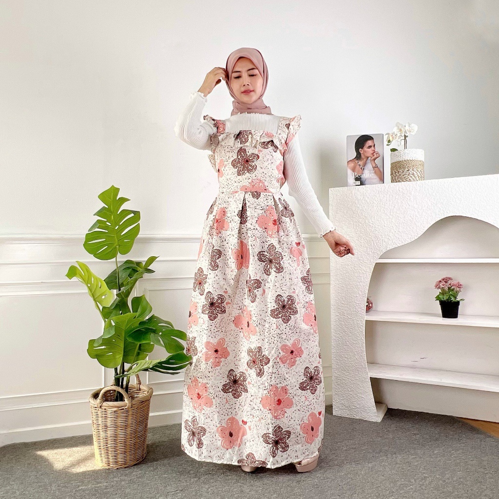 CASHA - ZEC OOTD WANITA INKA / Ishana Dress Wanita ( TANPA INNER ) / Kasual Long Dress Wanita Kekini