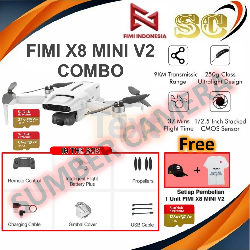 promo spesial FIMI X8 Mini V2 Combo Drone 9km 4K 3axis Gimbal Camera Garansi Resmi / Drone Fimi X8 m