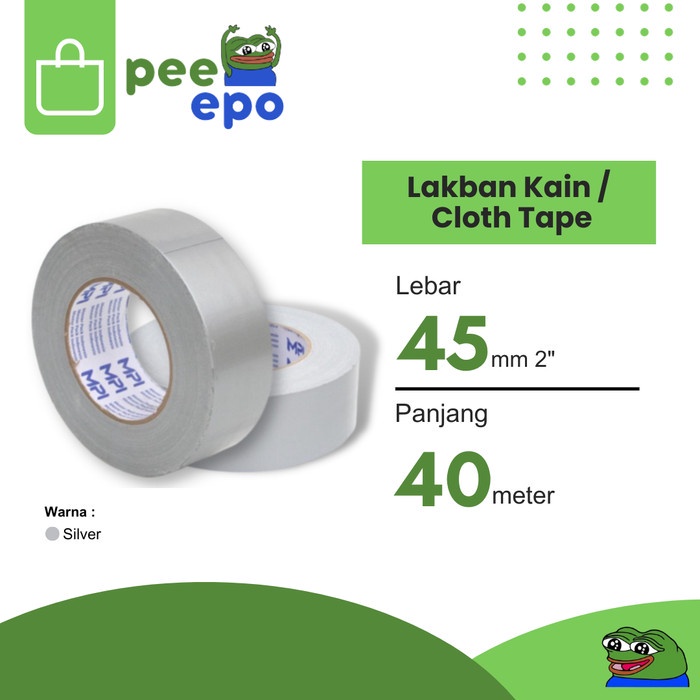 

Lakban Kain / Cloth Tape 45 mm x 40 Meter 2 Inch Merk MPI - Silver