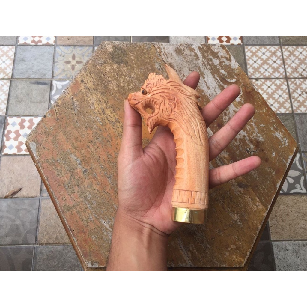 PEGANGAN HANDLE GOLOK/PISAU UKIR NAGA