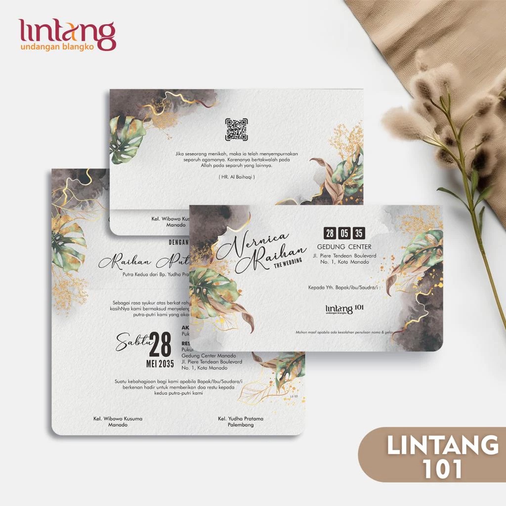 CETAK UNDANGAN PERNIKAHAN DESAIN SIMPLE ELEGAN / UNDANGAN NIKAH MURAH
