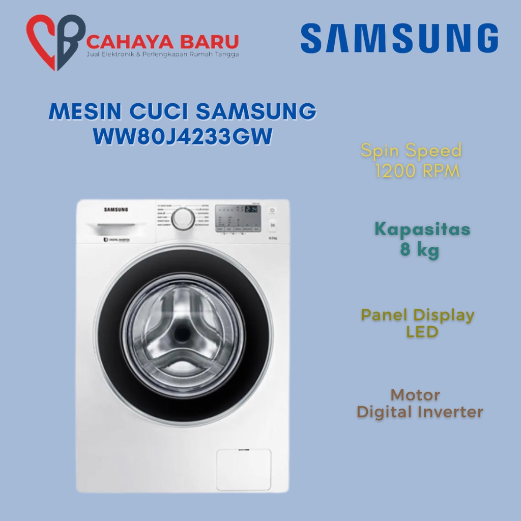 MESIN CUCI SAMSUNG WW80J4233GW