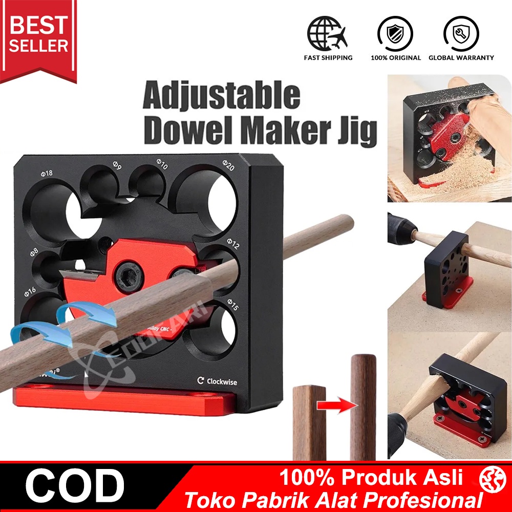 Pengaturan Pahat Dowel Pembuat Jig 8mm-20mm dengan Pahat Karbida Alat Tambahan Batang Bulat Dowel Pe