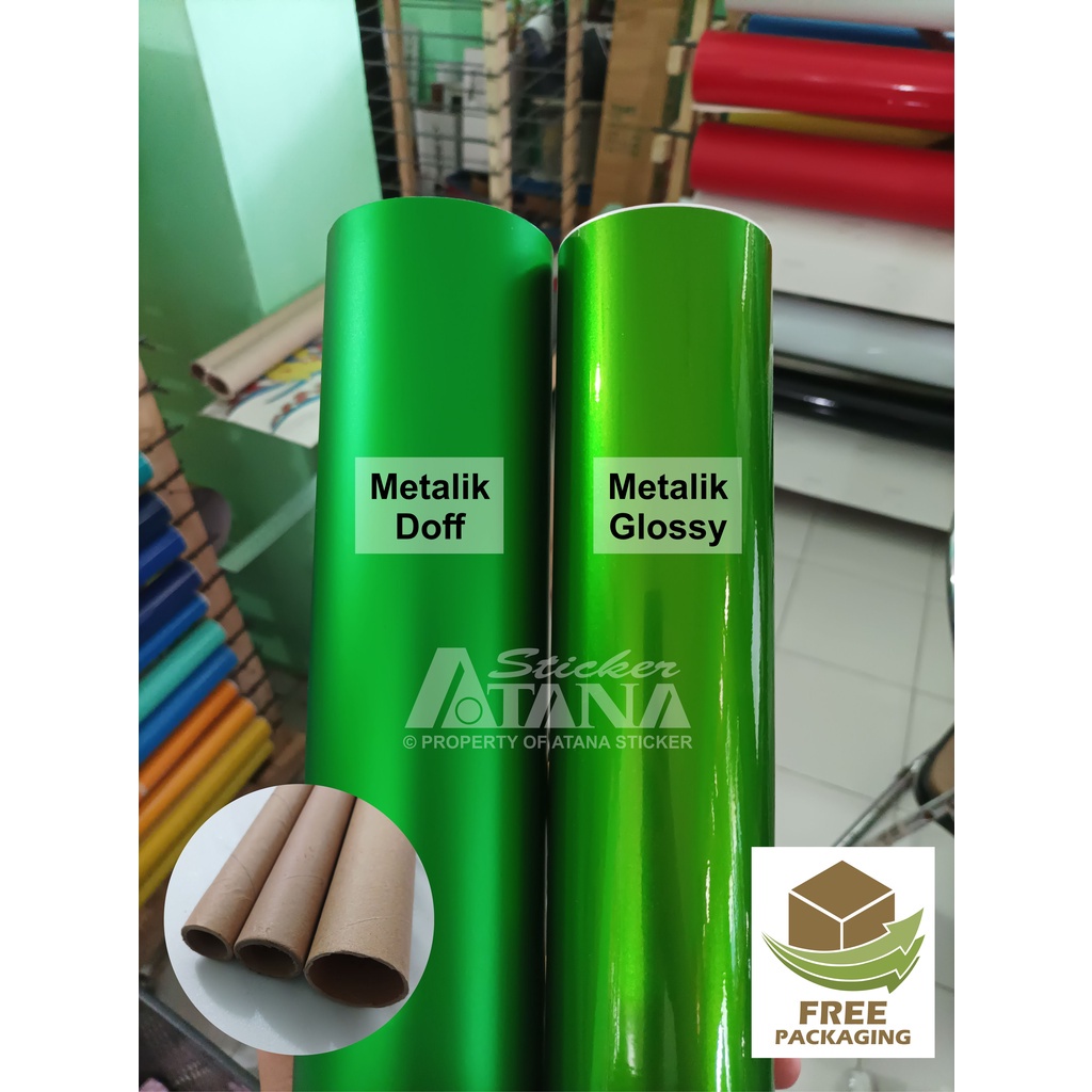 Skotlet Hijau Metalik Doff Glossy Scotlet Dop Gloss Metallic Satin Stiker Candy Paint Decal Motor Mo