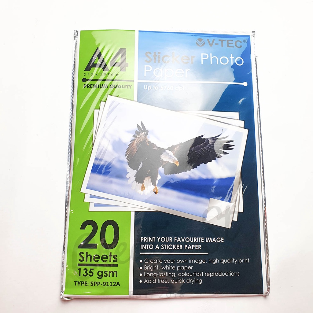 

V-TEC Glossy Paper Sticker Photo Paper V-TEC Kertas Foto Stiker V-TEC Sp-9112A